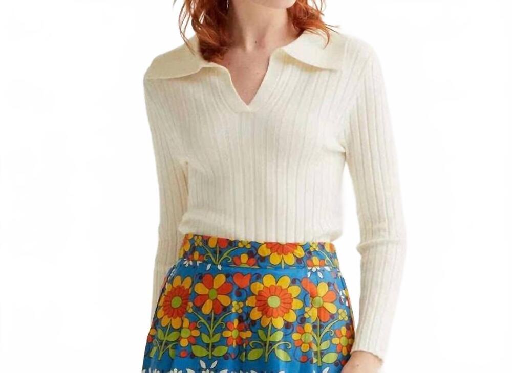 NEW COMPANIA FANTASTICA women's knit sweater in off white